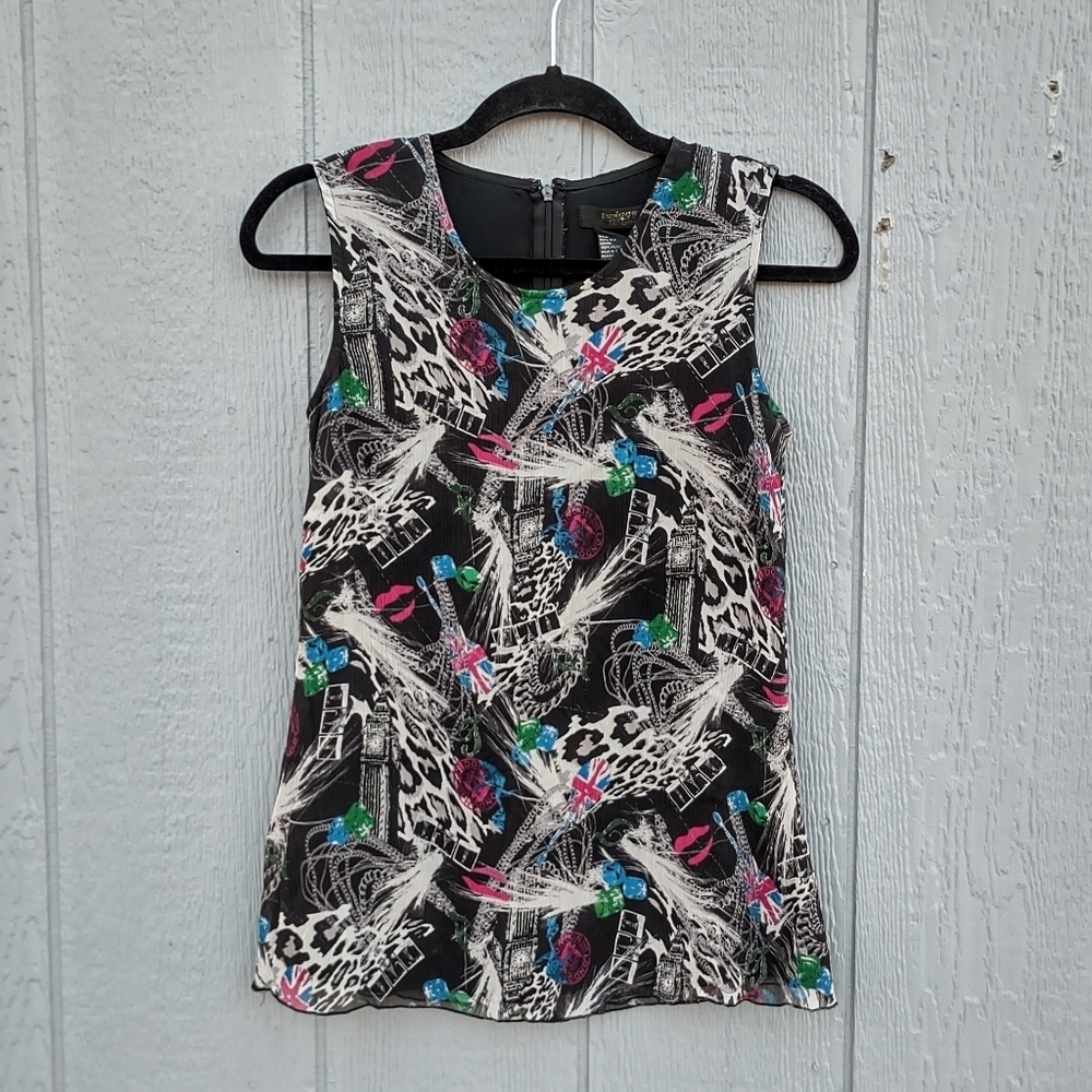 TWIGGY‎ London 100% Silk Sleeveless Top Small